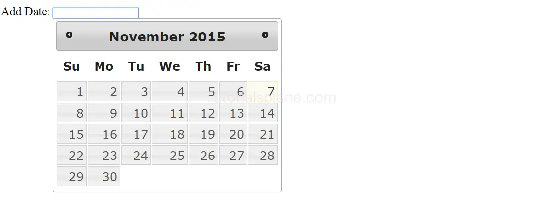 jQuery Ui Date Picker Example Demo