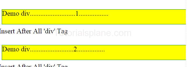 jQuery insertAfter Method