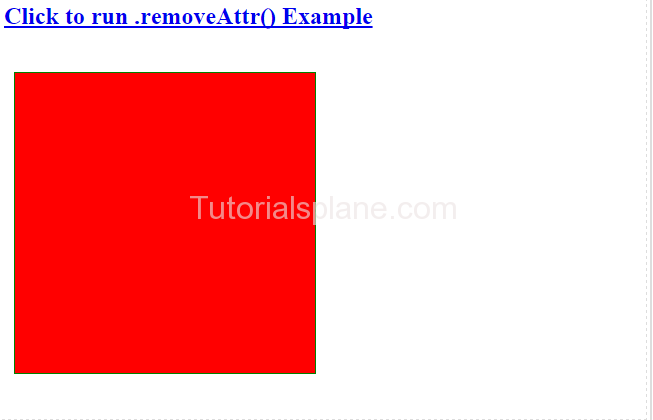 jQuery removeAttr Method