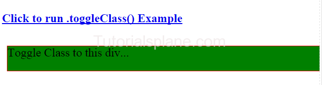 Syntax jQuery toggleClass Method