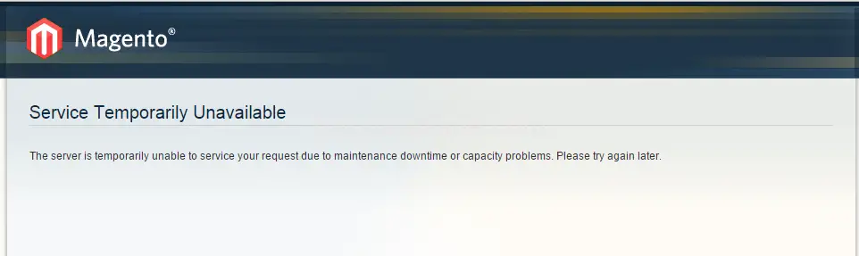 Magento error service temporarily unavailable