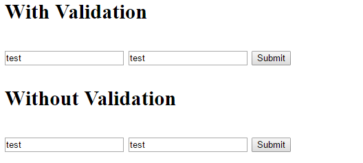 Disable HTML5 Validation for Form Example