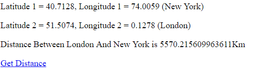 JavaScript Calculate Distance Between Latitude Longitude Points Js 