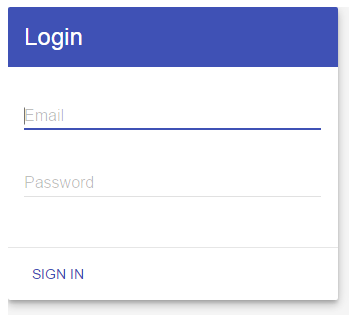 Material design lite login page : Login Form Example