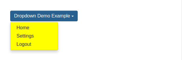 Bootstrap change Dropdown Menu Background Color Example